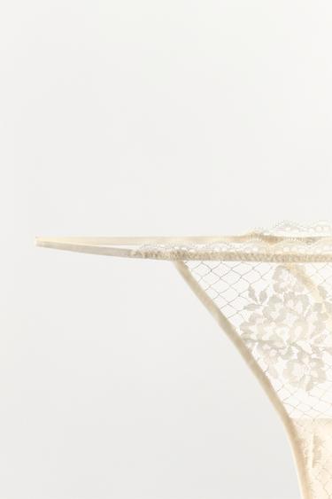 TANGA EN DENTELLE - Écru de Zara - Image 5
