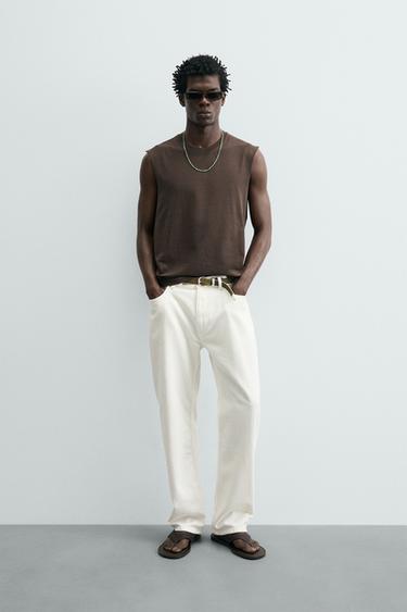 LIGHTWEIGHT RELAXED FIT TANK TOP - Brown by Zara - Image 0