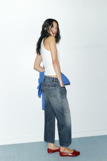 JEANS TRF COURT TAILLE MOYENNE - Bleu marine de Zara - Image 1
