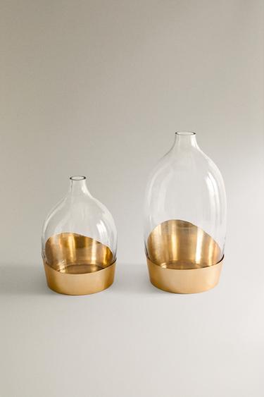 HAMMERED GLASS LANTERN - Golden by Zara - Image 1