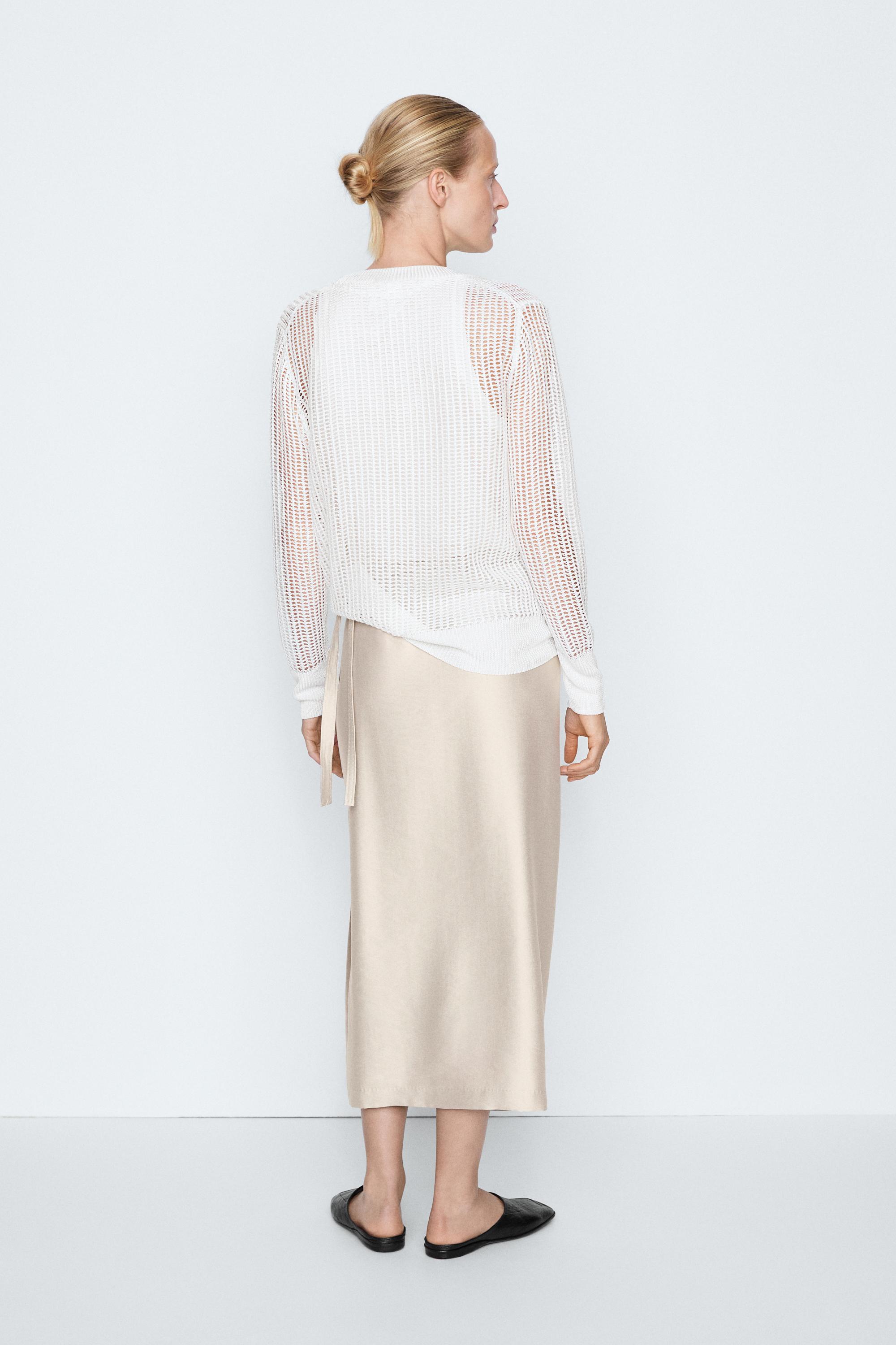V-neck cutwork sweater - STUDIO