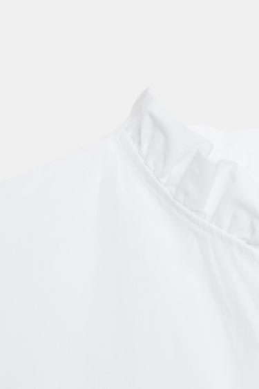 RUFFLED POPLIN BLOUSE - White by Zara - Image 6
