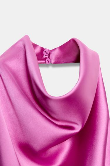 TOP HALTER SATINÉ - Rose / Lilas de Zara - Image 7