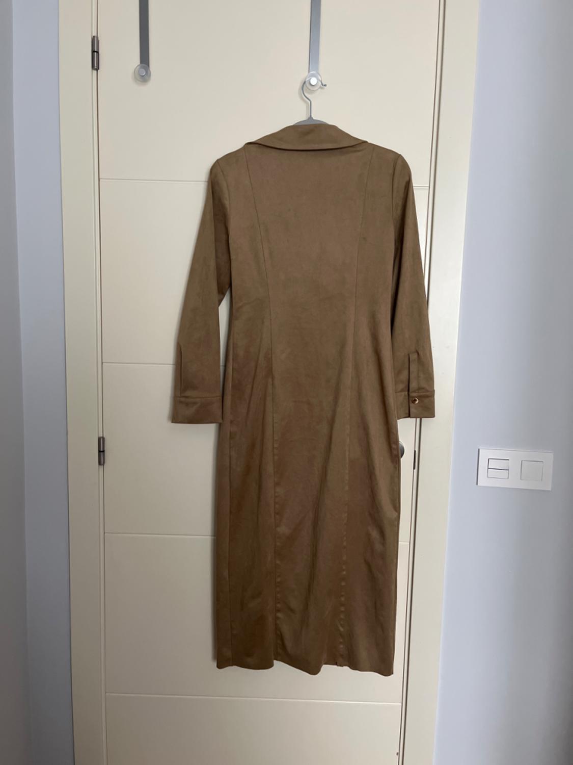 FAUX SUEDE GATHERED MIDI DRESS - Image 3