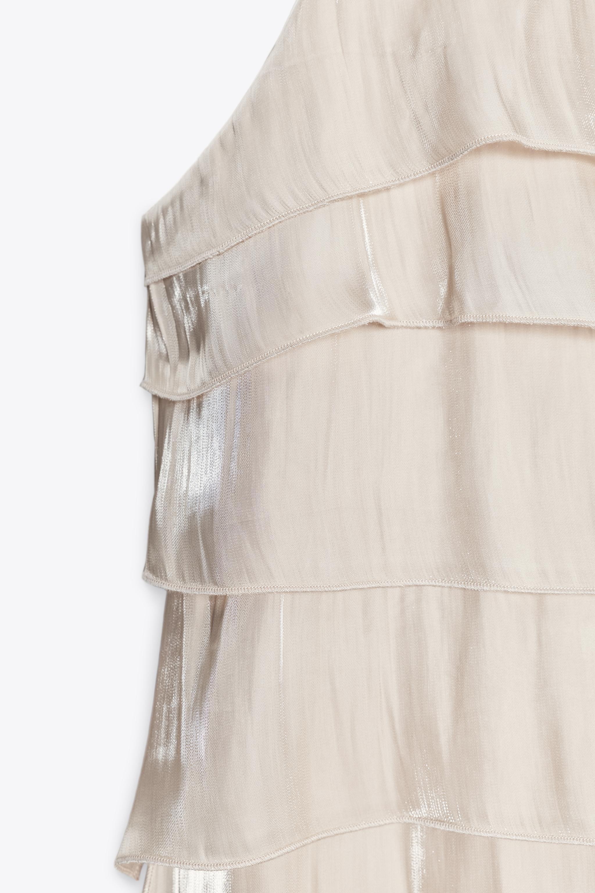 SPARKLY EFFECT RUFFLED TOP