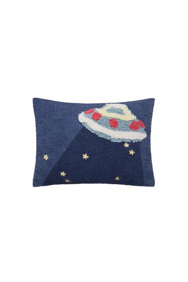 CHILDREN'S FLYING SAUCER CUSHION COVER - أزرق الخاص بـ Zara