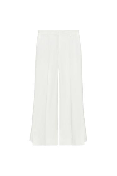 ZW COLLECTION STRAIGHT-LEG TROUSERS - Ecru by Zara
