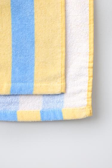 PONCHO SERVIETTE À RAYURES IMPRIMÉES - Bleu de Zara - Image 3