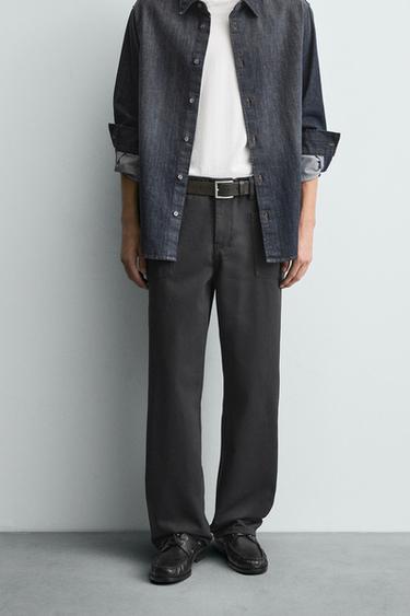 JEANS RELAXED FIT PETOS - Carbón de Zara