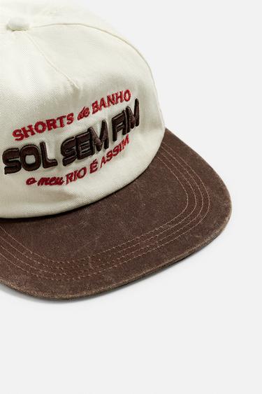 CONTRAST EMBROIDERY CAP - Ecru by Zara - Image 5