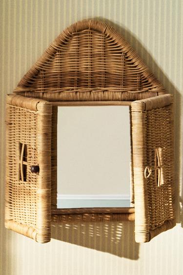 Zara KIDS RATTAN HOUSE WALL MIRROR - Light beige