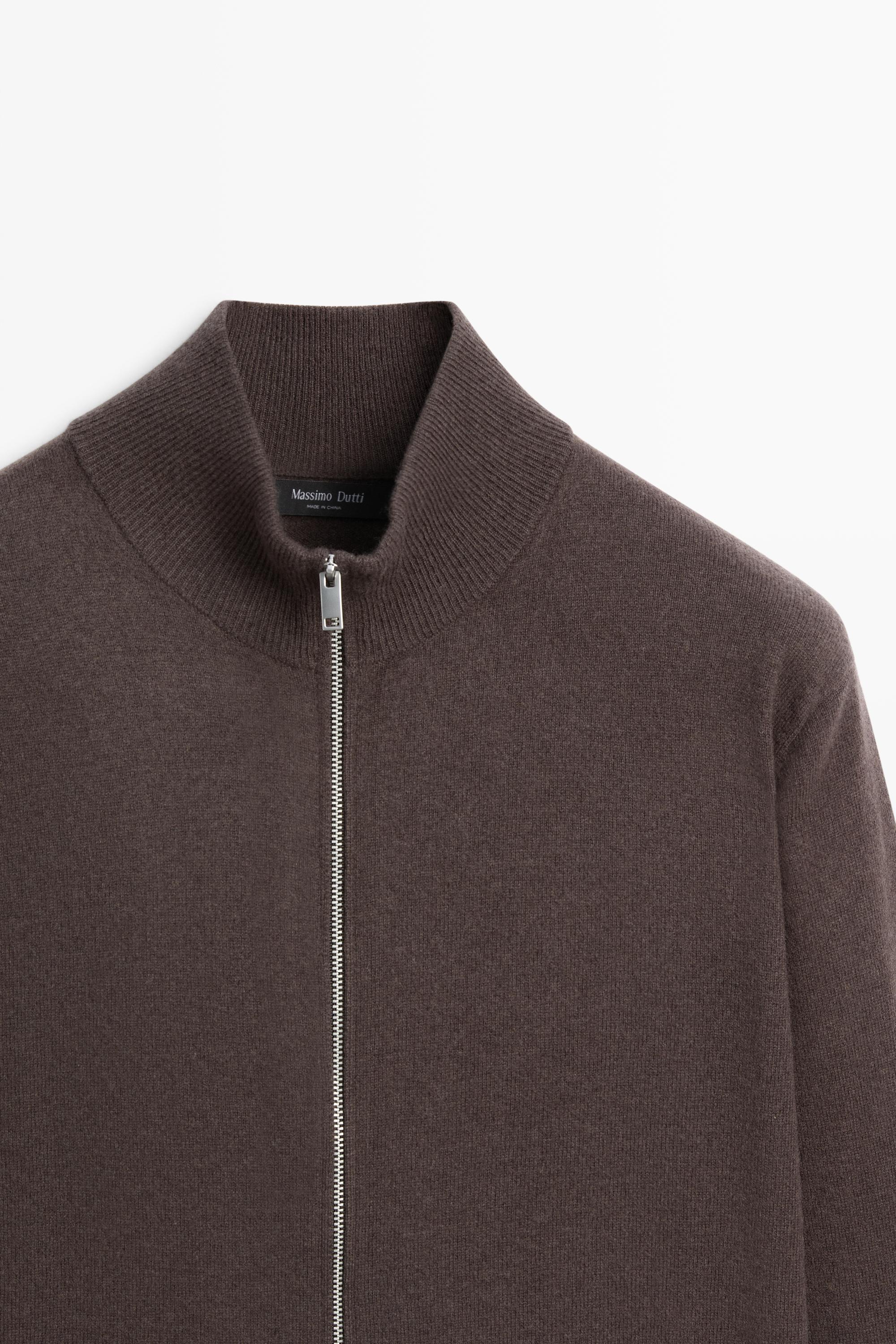 Cardigan zippé laine mélangée