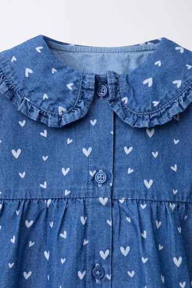 ROBE ET CULOTTE EN DENIM CŒURS - Bleu de Zara - Image 2