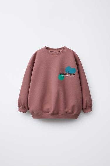 SHAPE PRINTED SWEATSHIRT - Dusty pink by Zara - Image 0