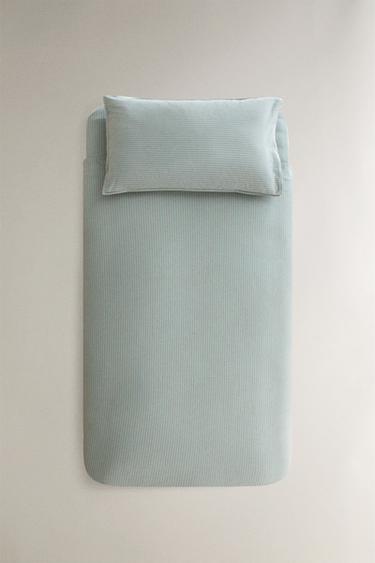 CHILDREN'S STRIPED FLANNEL DUVET COVER - Blue by Zara - Image 0