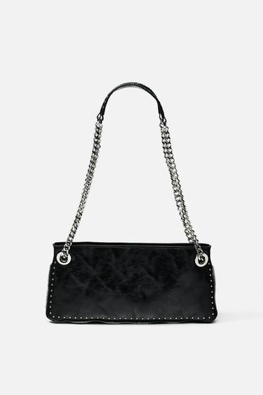 STUDDED ELONGATED BAG - Black by Zara