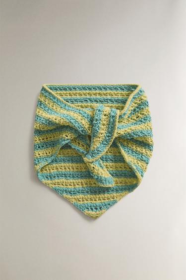KIDS' CROCHET BEACH BANDANA - Lime by Zara - Image 3