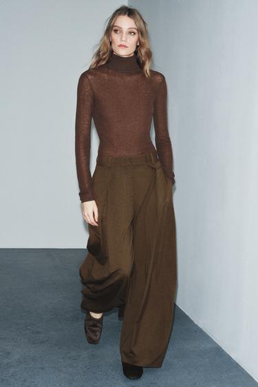 VOLUMINÖSE BUNDFALTENHOSE ZW COLLECTION - Olivgrün von Zara - Bild 0