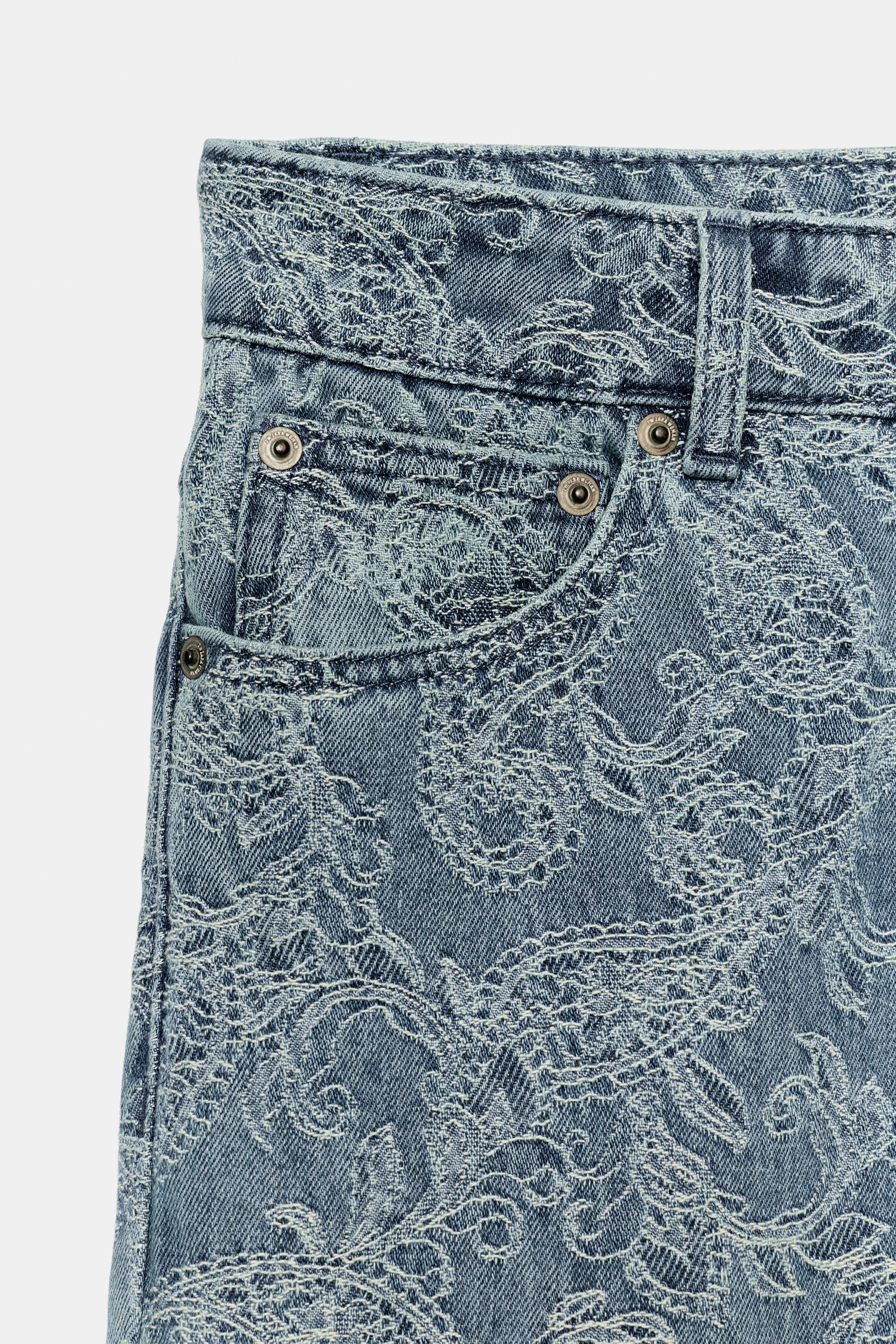 ZW COLLECTION HIGH-RISE JACQUARD FLARE JEANS
