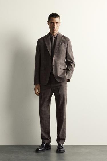 FATO AOS QUADRADOS 100% LINHO - LÃ - LIME FIZZ da Zara