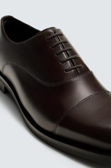 LEATHER DERBY SHOES - Brown by Zara - Image 5