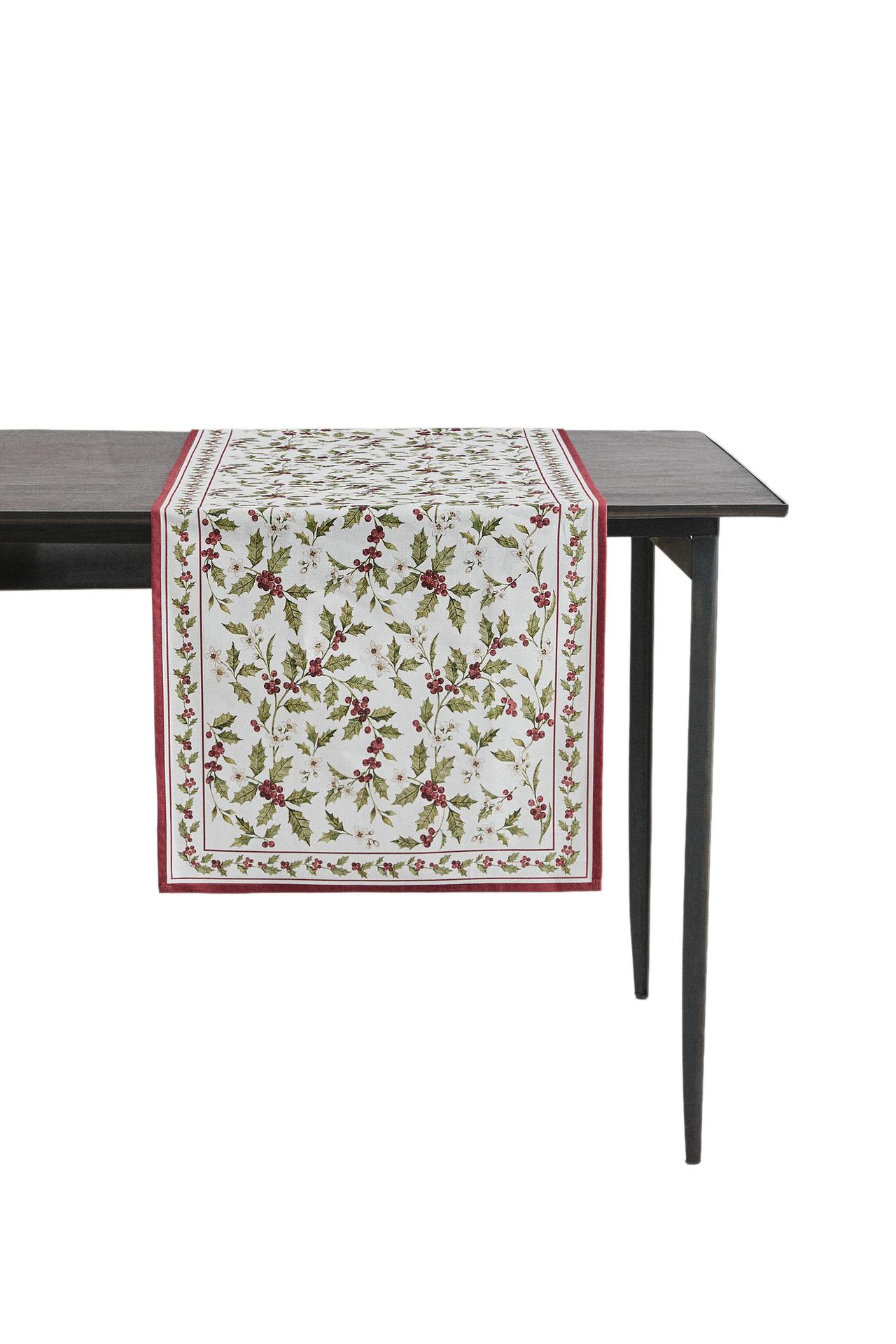 CHRISTMAS HOLLY TABLE RUNNER