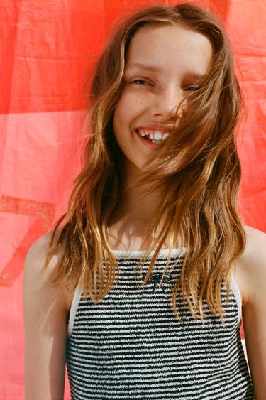 STRIPED TOWEL EFFECT TOP - striped by Zara