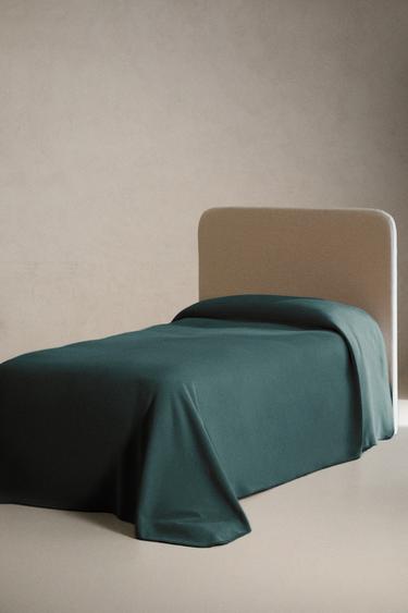 CHILDREN'S FAUX SHEARLING AND CORDUROY BEDSPREAD - Green by Zara