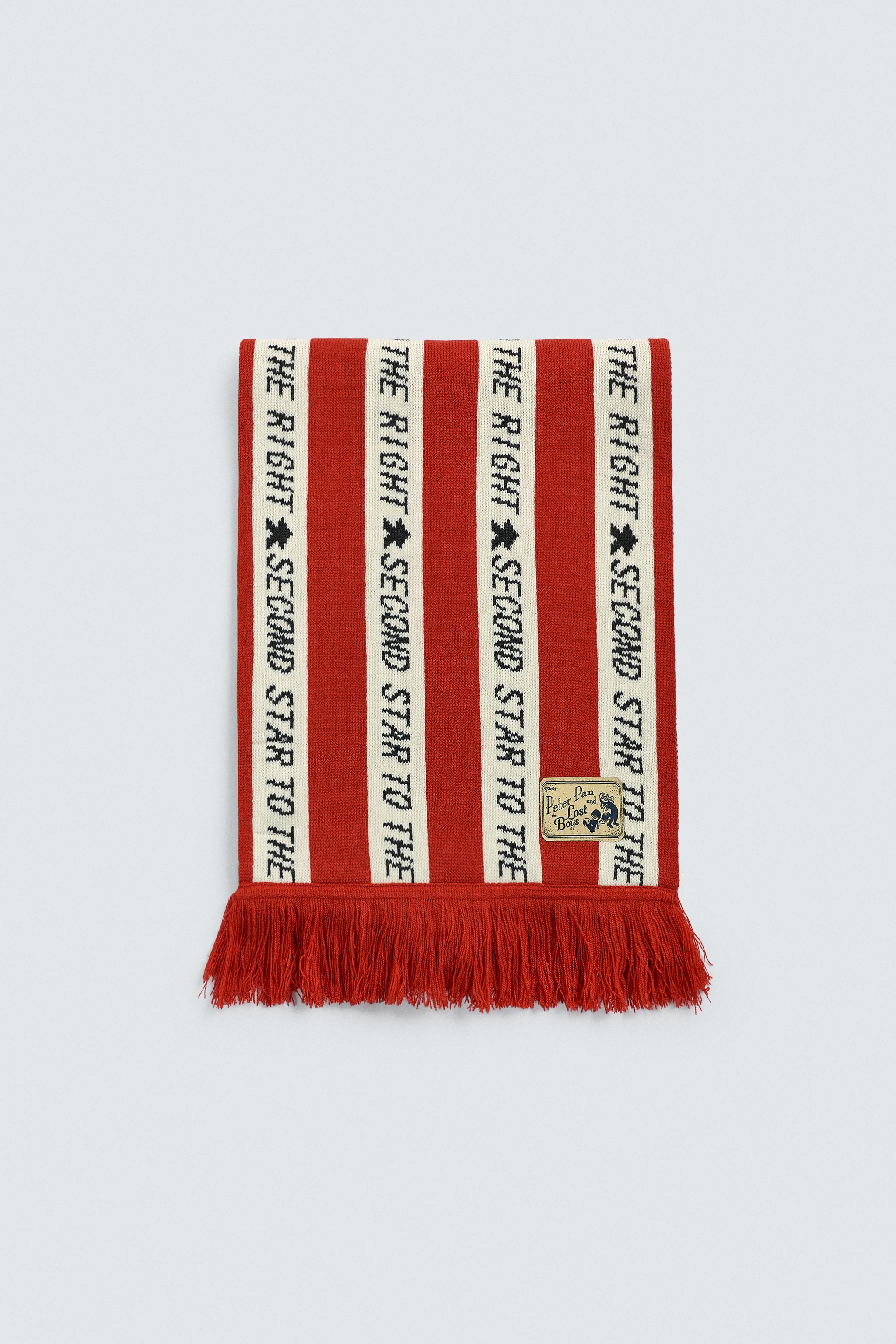 STRIPED TEXT SCARF PETER PAN HARRY LAMBERT FOR ZARA X DISNEY