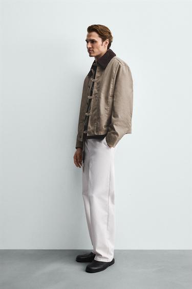 CONTRAST CROCHET COLLAR JACKET - camel by Zara - Image 3