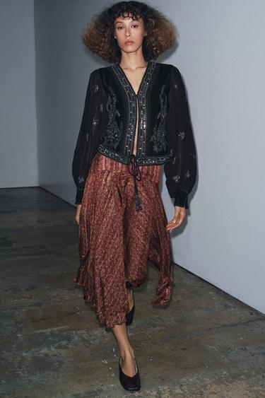 ZW COLLECTION LIMITED EDITION EMBROIDERED CROPPED JACKET - Black by Zara