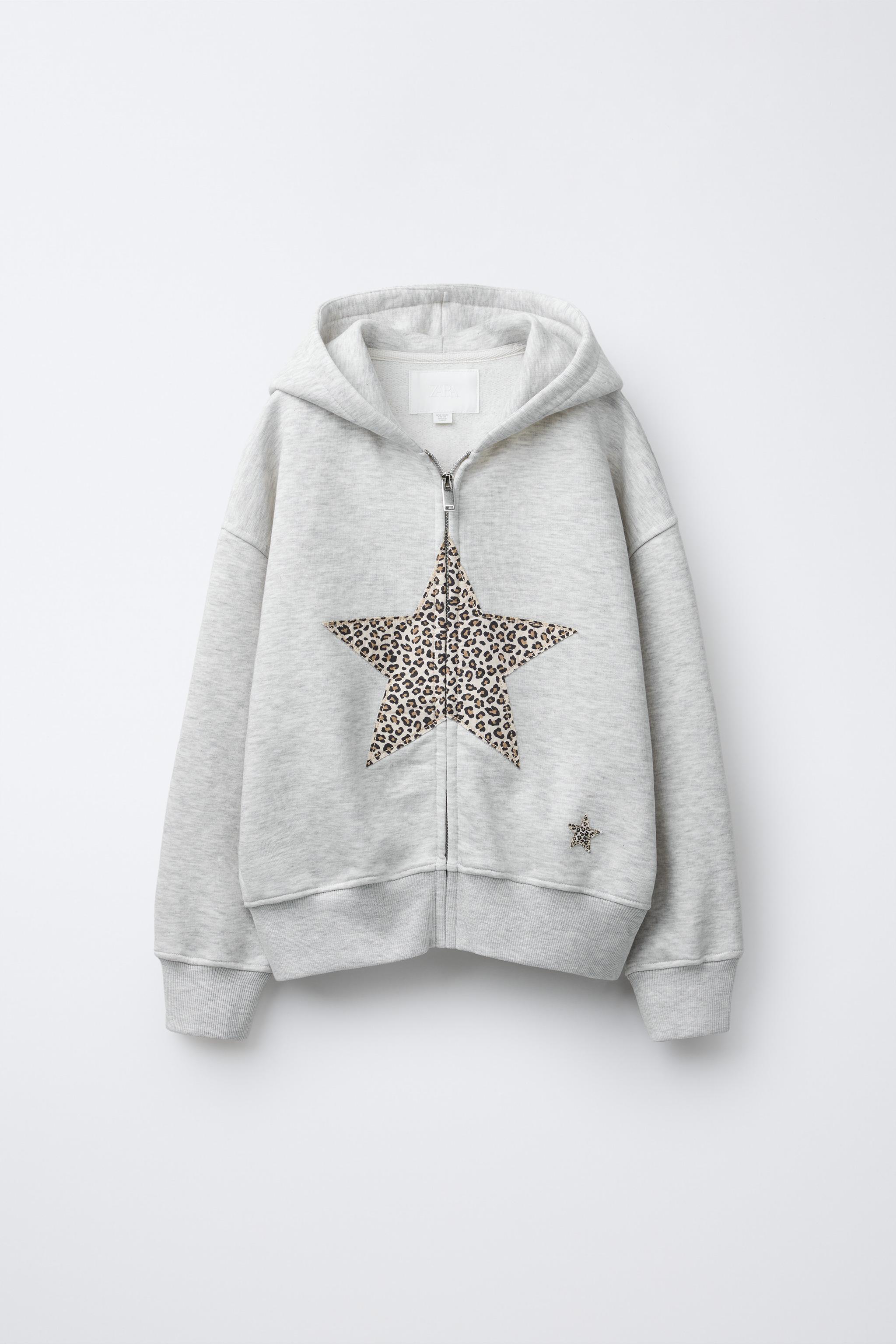 ZIP-UP ANIMAL PRINT STAR SWEATSHIRT - Gray marl | ZARA United States