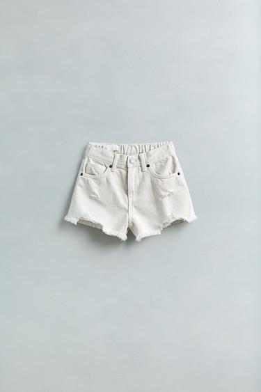 DENIM BERMUDA MET SCHEUREN - Beige van Zara - Afbeelding 0