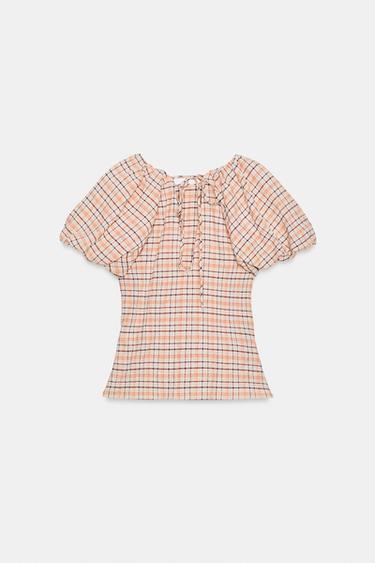 POPLIN BALLOON SLEEVE TOP - Oranges by Zara - Image 4
