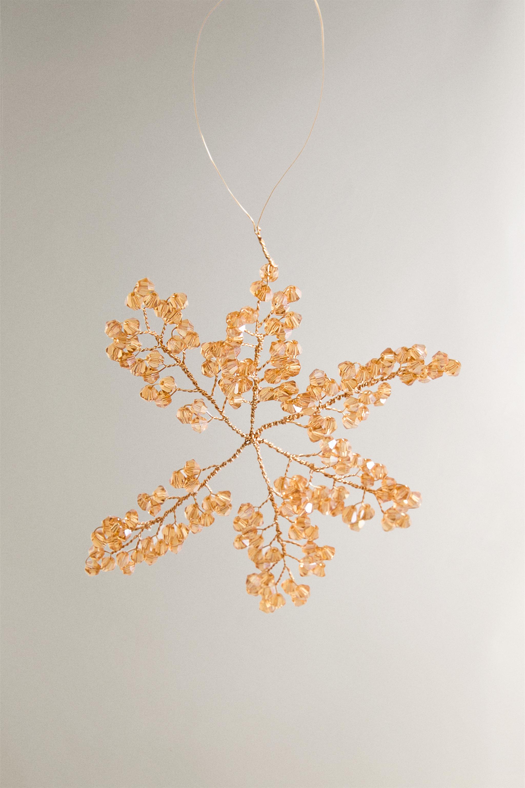 CHRISTMAS TREE FLOWER ORNAMENT WITH BEADS