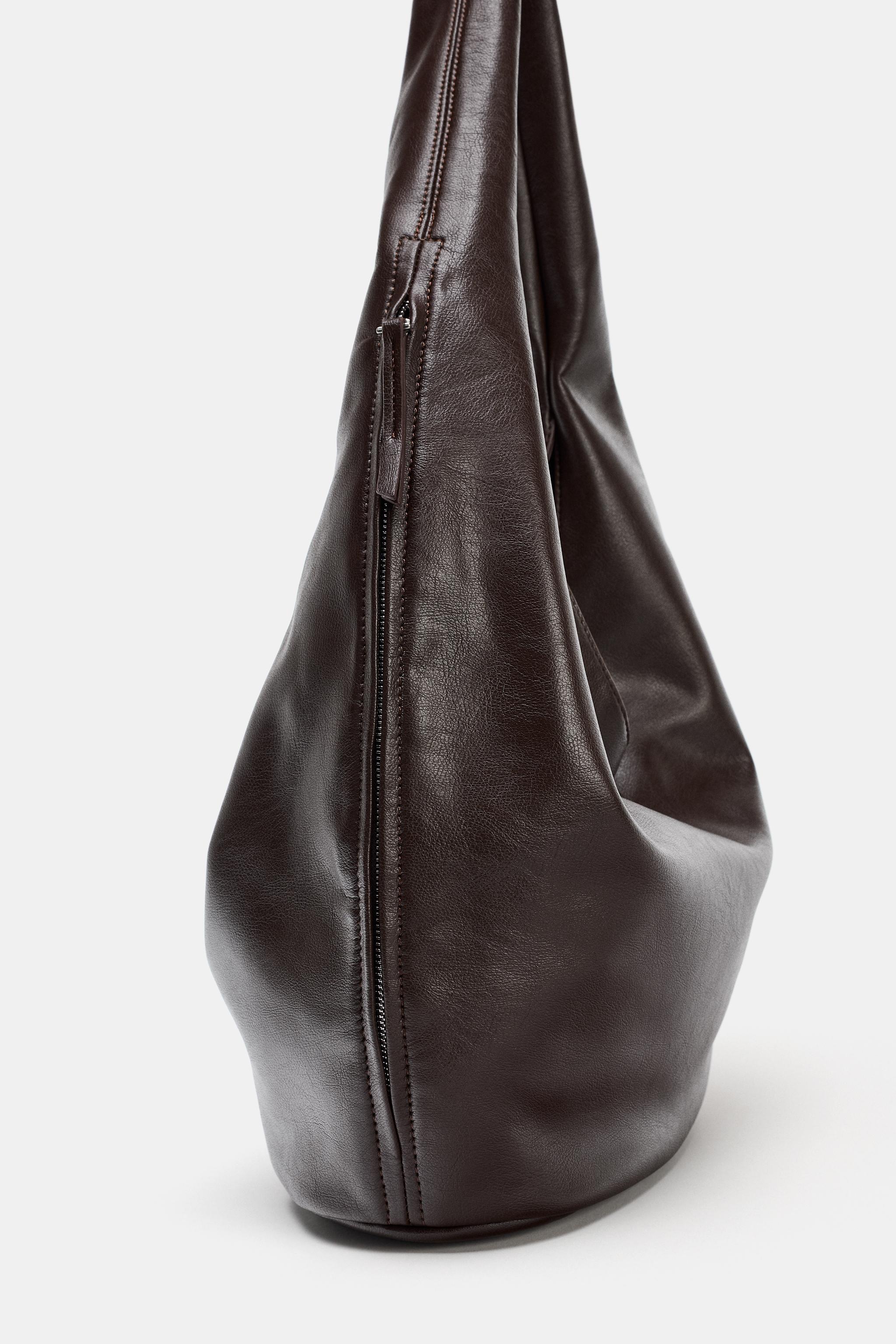 マキシバケットバッグ サイドジッパー - ボルドー | ZARA Japan / 日本