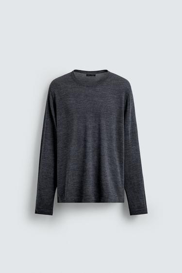 Zara 100% WOOL SWEATER - Anthracite Gray