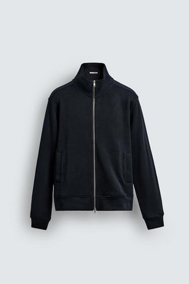 INTERLOCK RIBBED JACKET - Navy blue by Zara