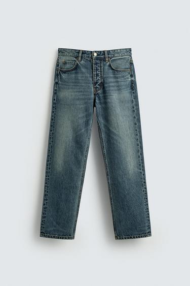 REGULAR STRAIGHT-LEG JEANS - Mid-blue by Zara