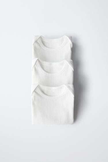 НАБОР ИЗ ТРЕХ БОДИ БЕЗ РУКАВОВ — БЕЛЫЙ от Zara