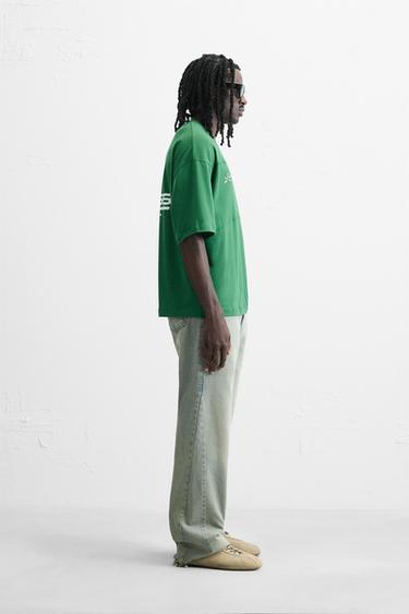 T-SHIRT BANDE RÉSILLE - Vert de Zara - Image 3
