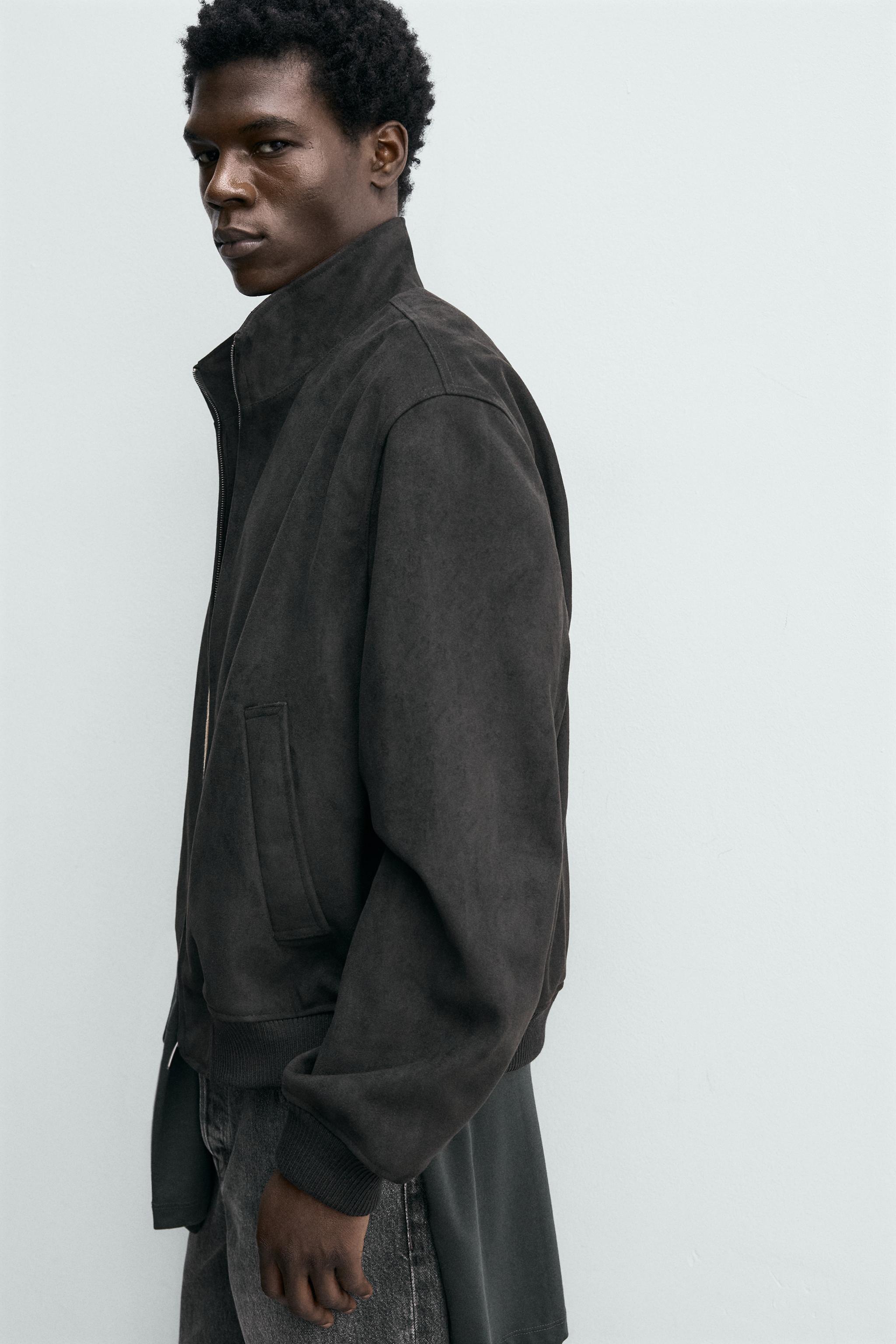 REGULAR FIT FAUX SUEDE JACKET