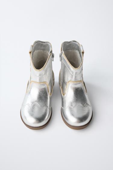BOTTES MÉTALLISÉES BRODÉES - Argent de Zara - Image 3