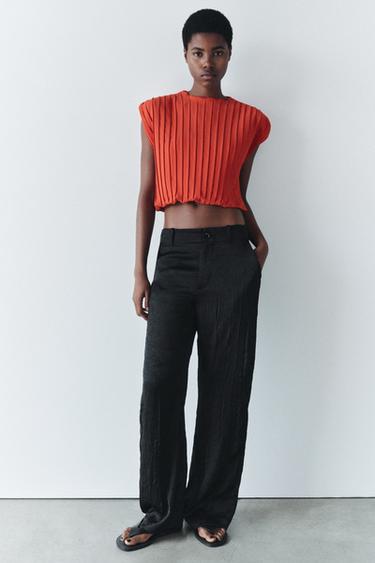 PLEATED PUFFY TOP - Red by Zara