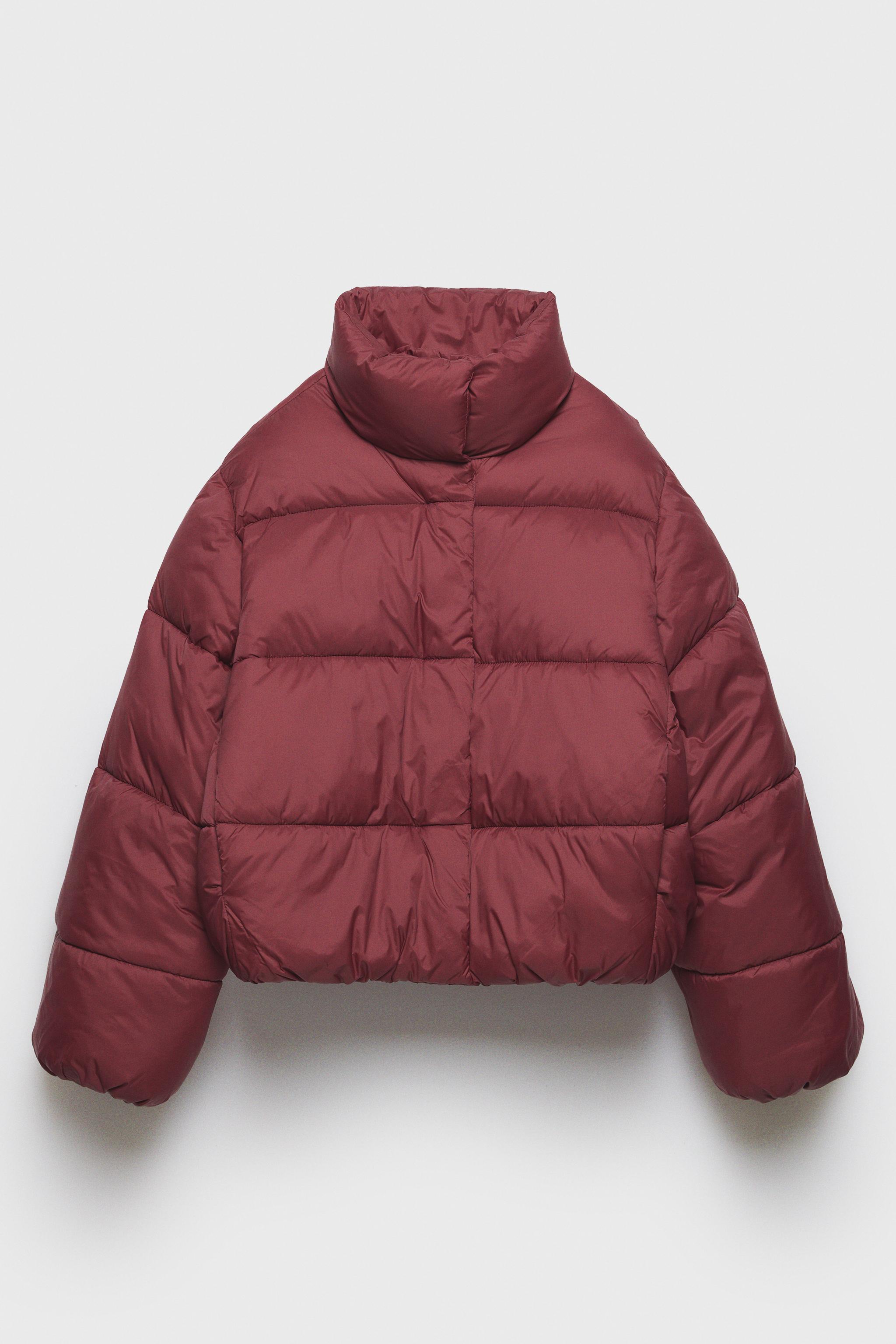 Z3D NYLON PUFFER JACKET Burgundy ZARA United Kingdom