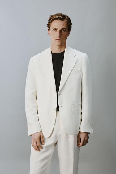 БЛЕЙЗЕР RELAXED FIT ИЗ 100% ЛЬНА — БЕЛЫЙ от Zara