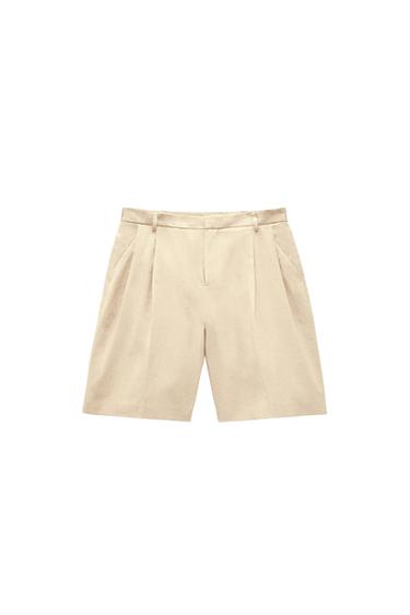 WIDE FIT LINEN BLEND SHORTS