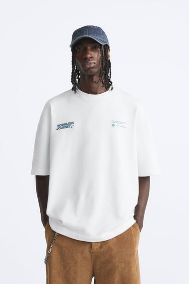 ТОЛСТОВКА С КОНТРАСТНЫМ ПРИНТОМ — ЖЕЛТОВАТО-БЕЛЫЙ от Zara — изображение 0