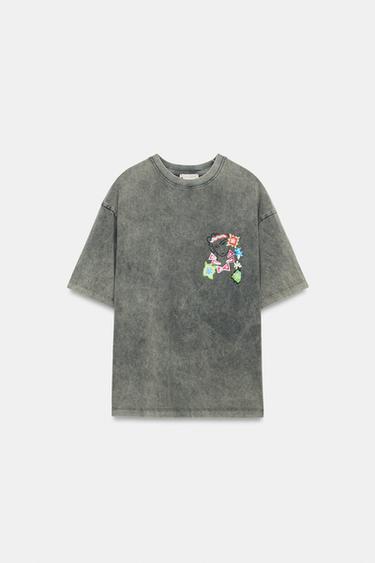 CAMISETA LAVADA HENRI MATISSE - Gris de Zara