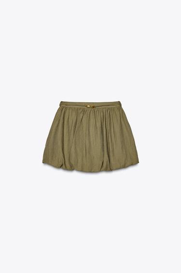 PUFF MINI SKIRT - Dark khaki by Zara - Image 8